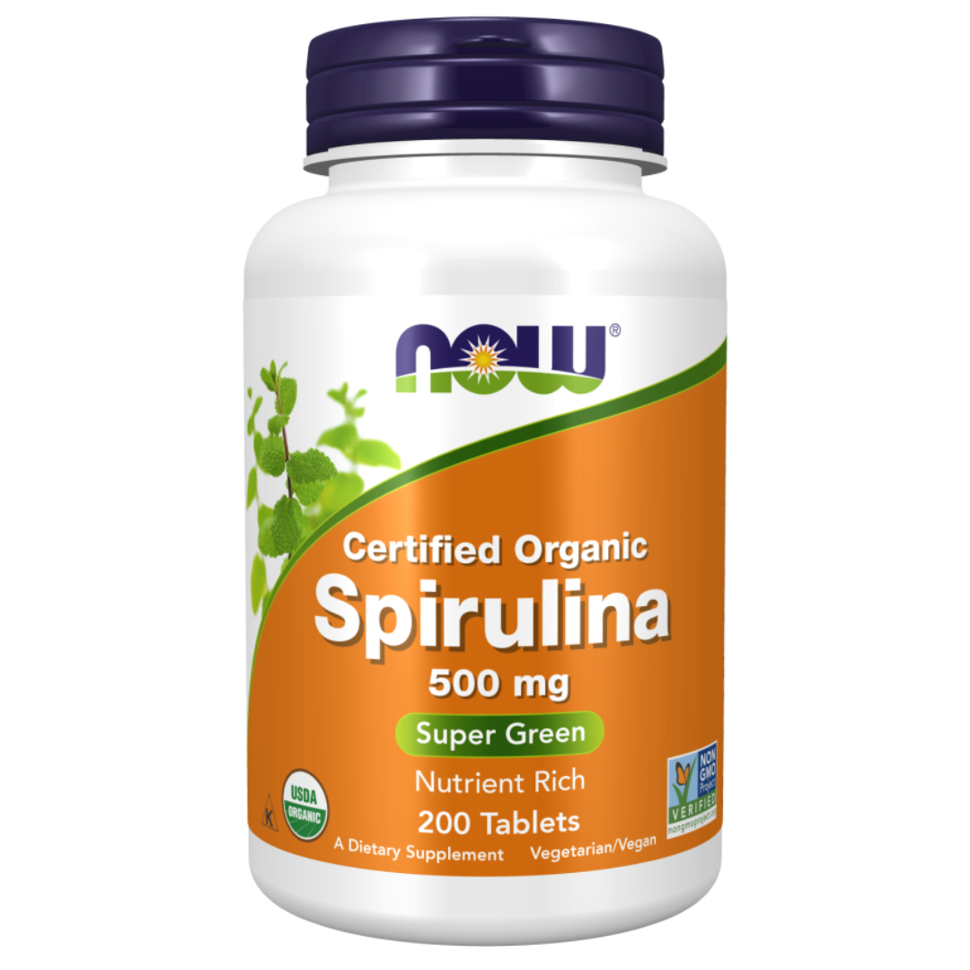 Now Foods Spirulina, Organic 500 mg 200 Tablets