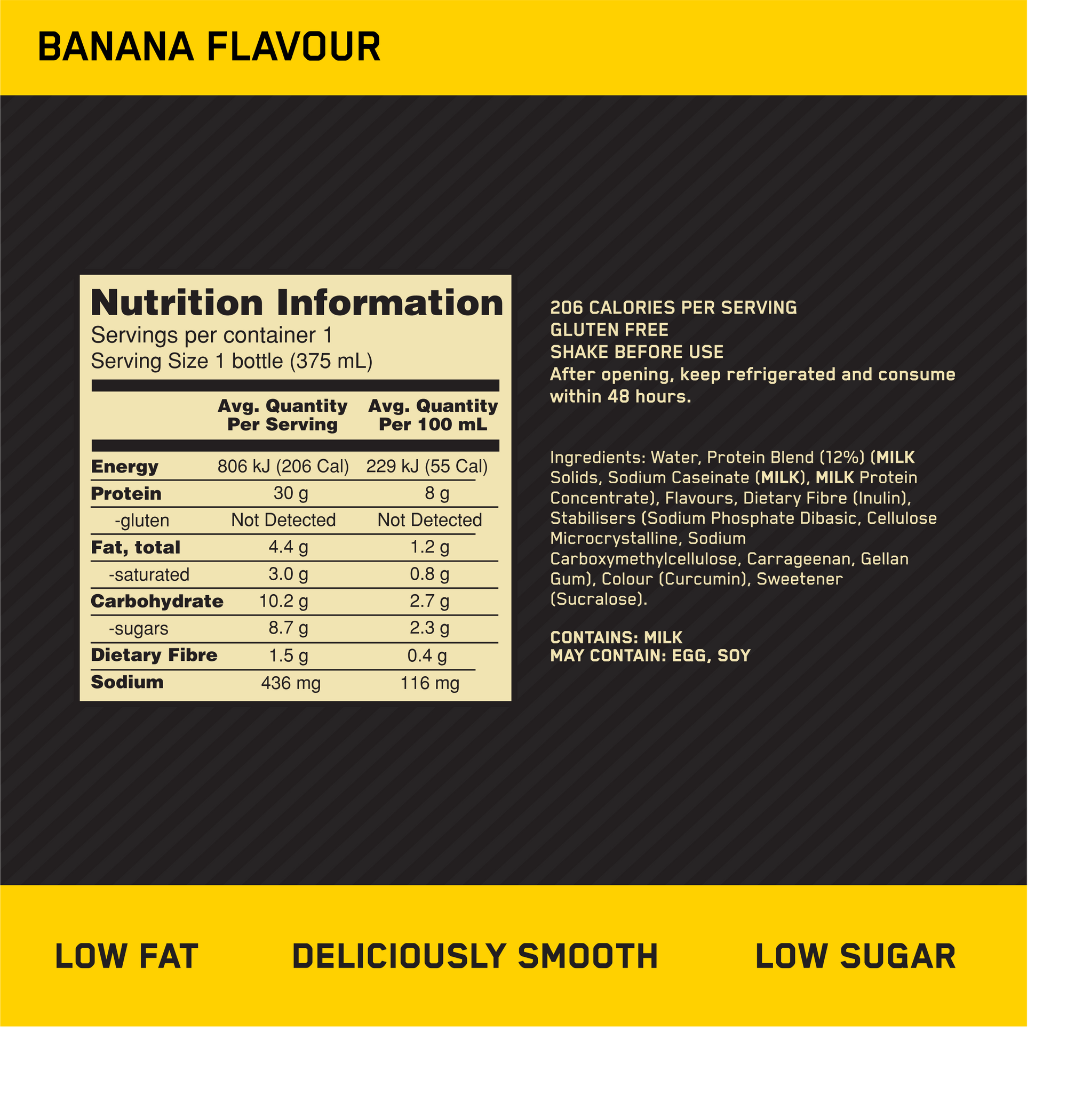 Optimum Nutrition High Protein Shake Ready To Drink 30g 12 Pack CLEARANCE Short Dated end of 21/08/2026