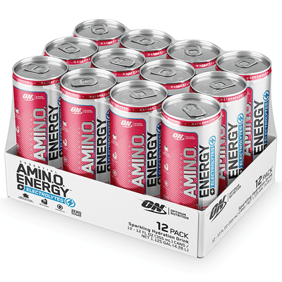 Optimum Nutrition Amino Energy + Electrolytes Sparkling 355ml x12 CLEARANCE Short Dated end of 06/2026