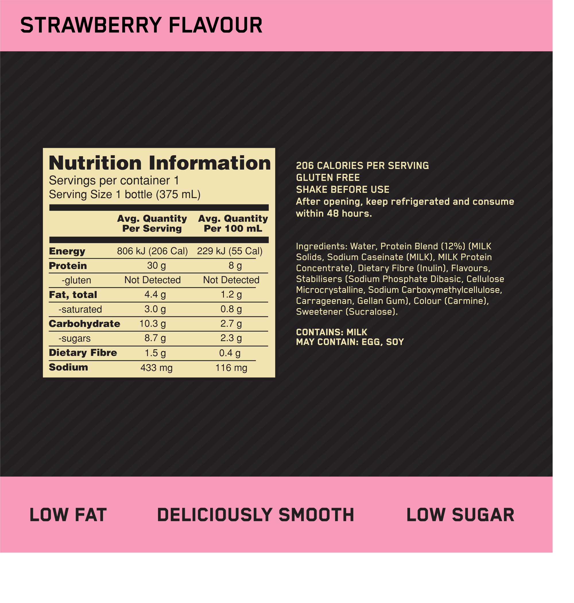 Optimum Nutrition High Protein Shake Ready To Drink 30g 12 Pack CLEARANCE Short Dated end of 04/2026