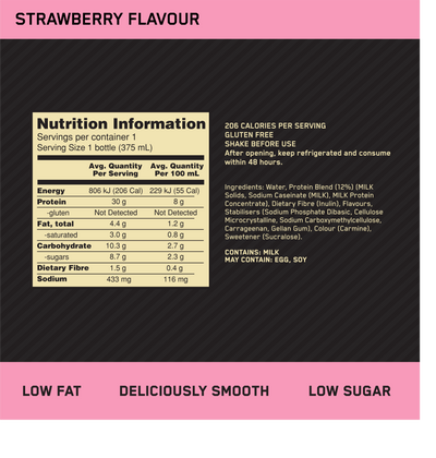 Optimum Nutrition High Protein Shake Ready To Drink 30g 12 Pack CLEARANCE Short Dated end of 04/2026