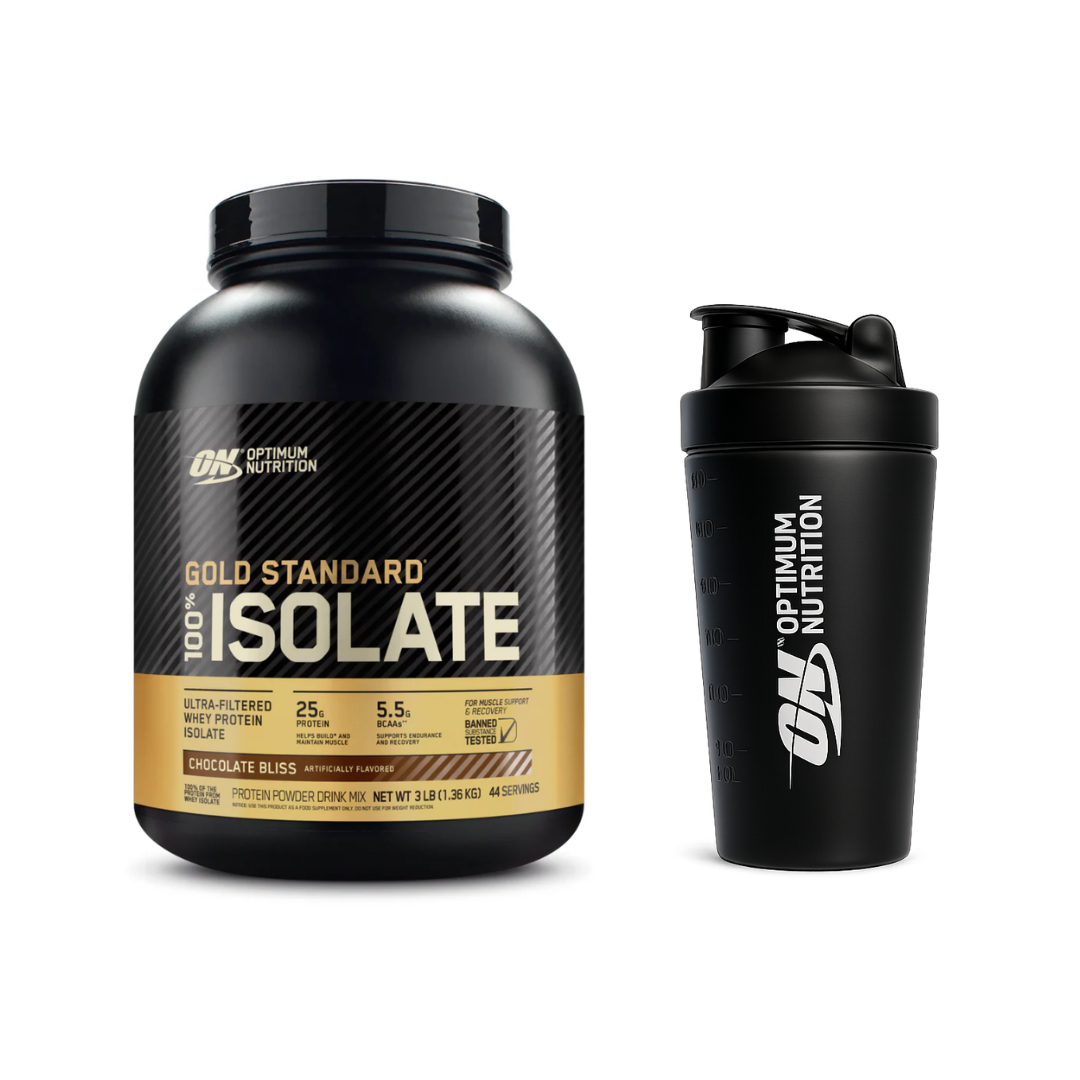 Optimum Nutrition Gold Standard 100% Isolate 1.36kg + FREE Steel Shaker
