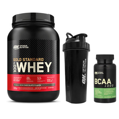 Optimum Nutrition Gold Standard 100% Whey 2lb + Free Shaker + BCAA 60 Cap ( BCAA's Dated