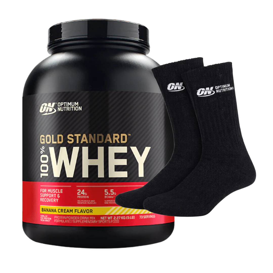 Optimum Nutrition Gold Standard 100% Whey 5lb + Free Optimum Nutrition Socks