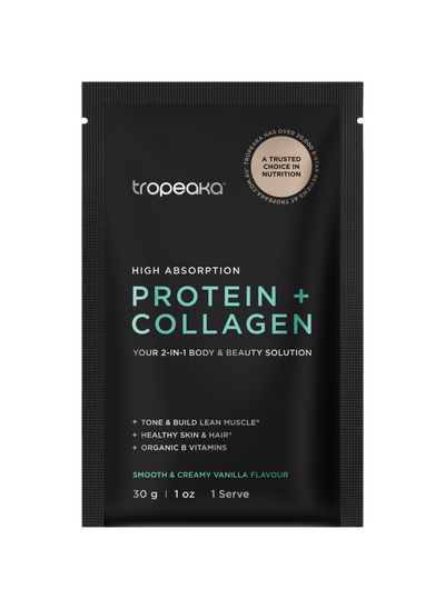 Tropeaka Protein + Collagen 30g (Box of 12 single serves)