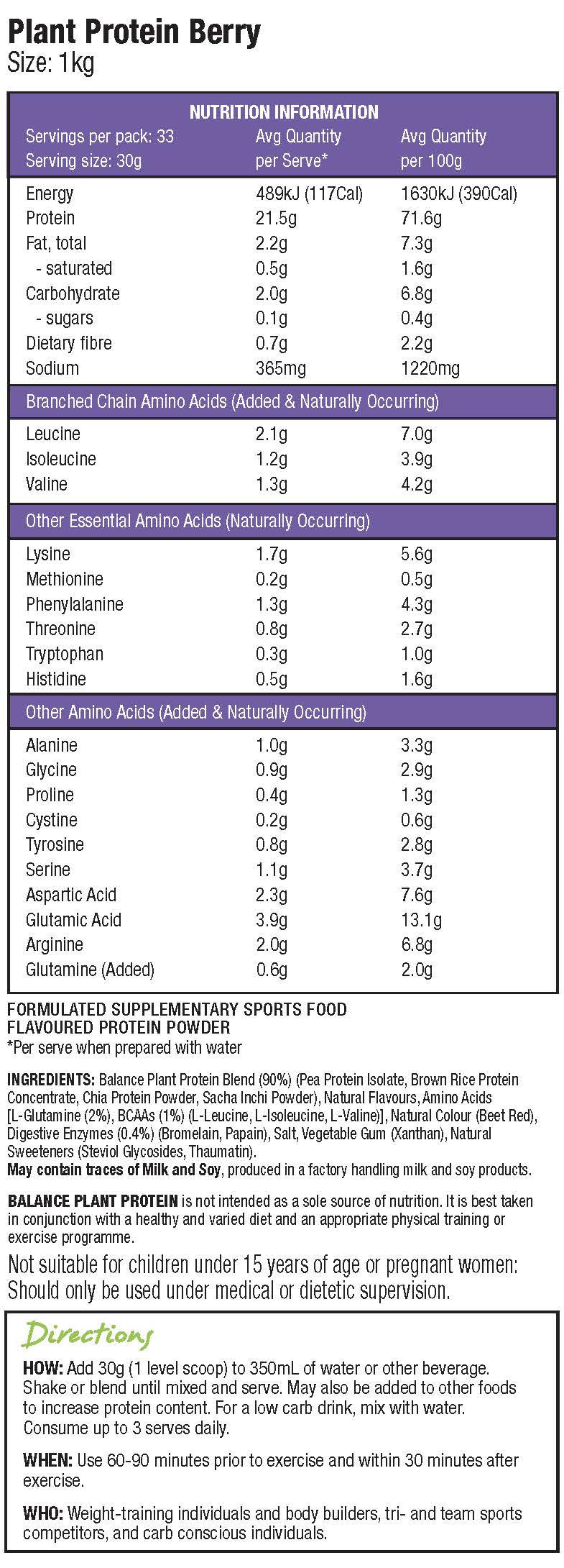 Balance Plant Protein 1kg