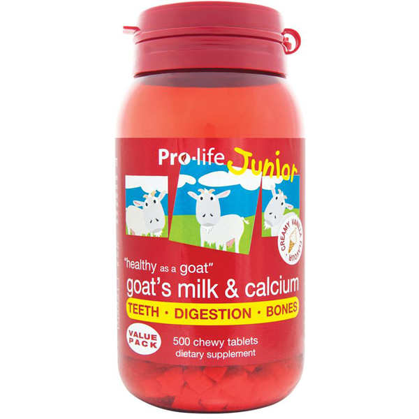 Pro-life Junior Goat's Milk & Calcium 500 Chewables CLEARANCE Short Dated end of 03/2026