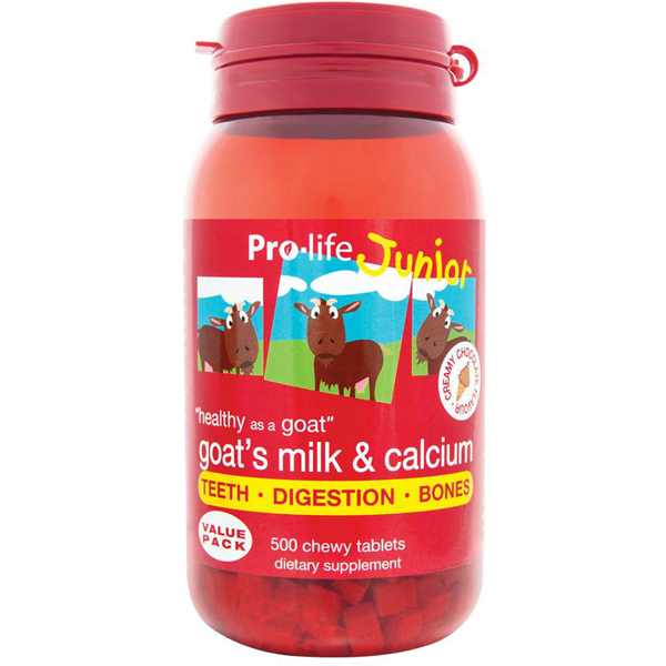 Pro-life Junior Goat's Milk & Calcium 500 Chewables CLEARANCE Short Dated end of 02/2026