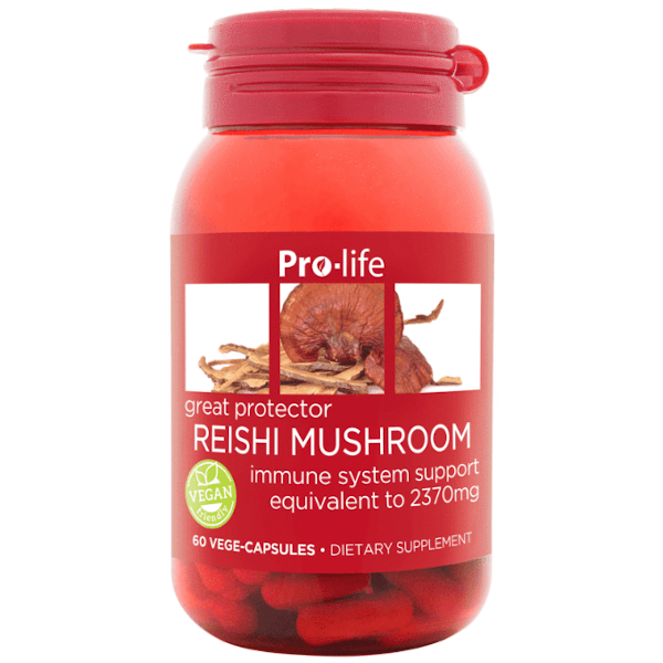 Pro-life Reishi Mushroom 2370mg 60 Caps CLEARANCE Short Dated end of 10/2026