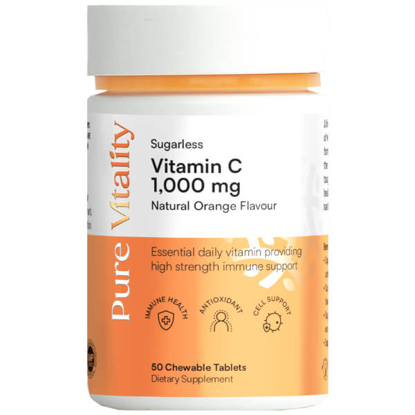Pure Vitality Sugarless Vitamin C 1000mg 50 Tabs