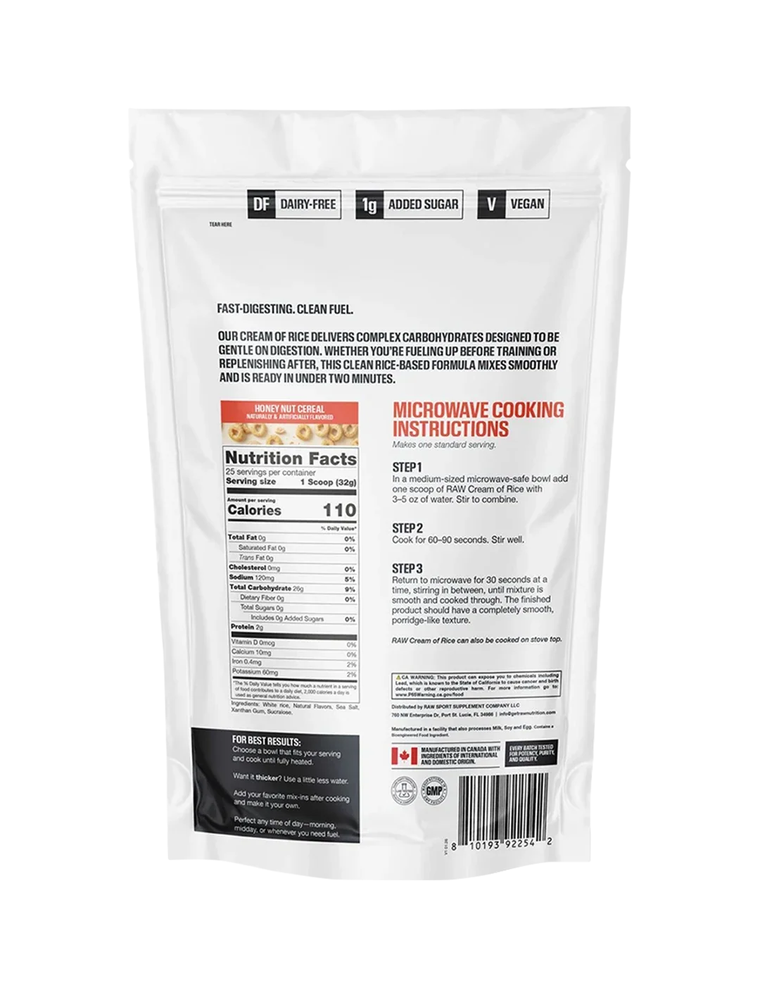 RAW Nutrition Cream of Rice