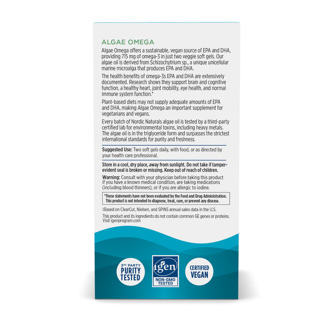 Nordic Naturals Algae Omega 60 Softgels