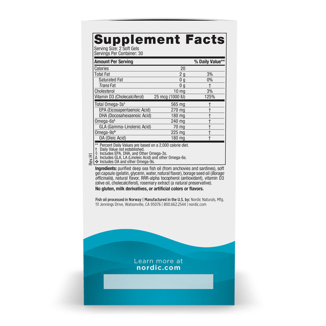 Nordic Naturals Complete Omega D3 60 Softgels