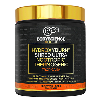 BSc Body Science HydroxyBurn Shred Ultra 300g  CLEARANCE Short Dated end of 06/2024