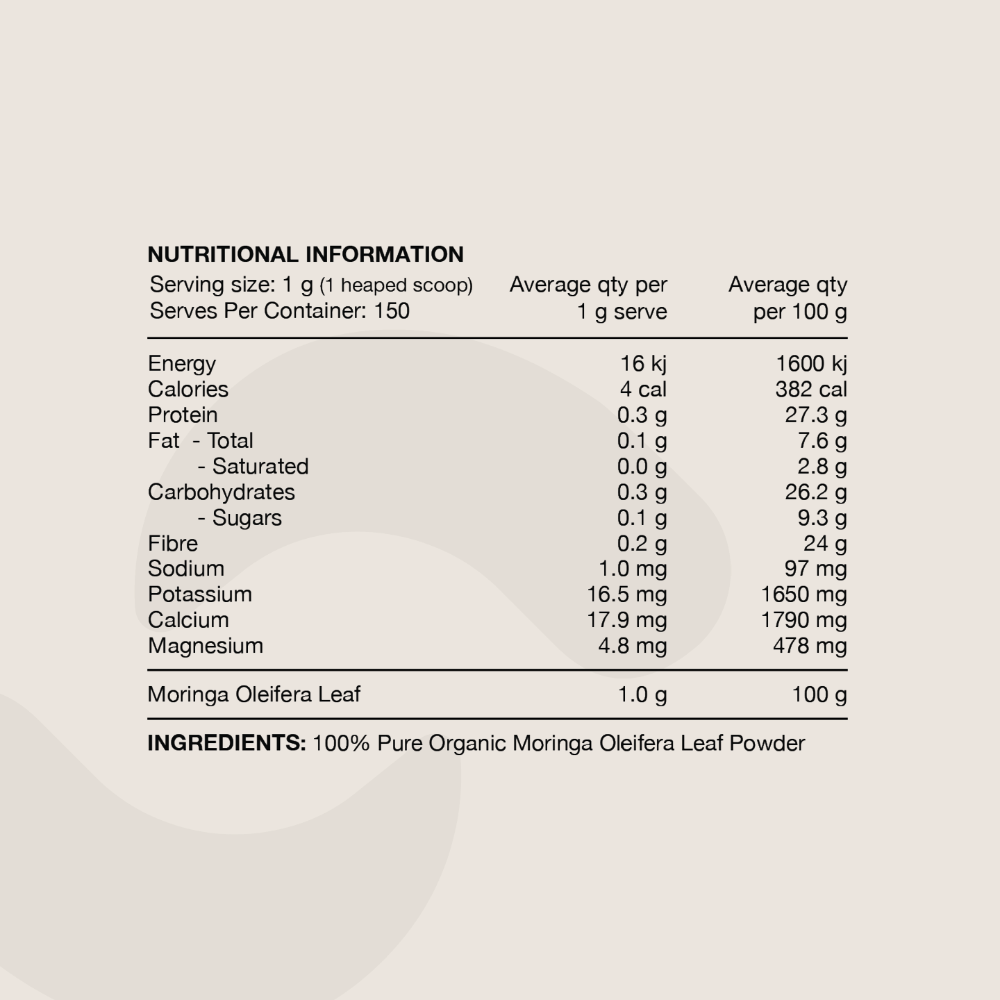 Switch Nutrition 100% Pure Organic Moringa Powder Vegan Superfood Daily Tonic