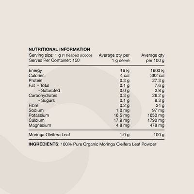 Switch Nutrition 100% Pure Organic Moringa Powder Vegan Superfood Daily Tonic