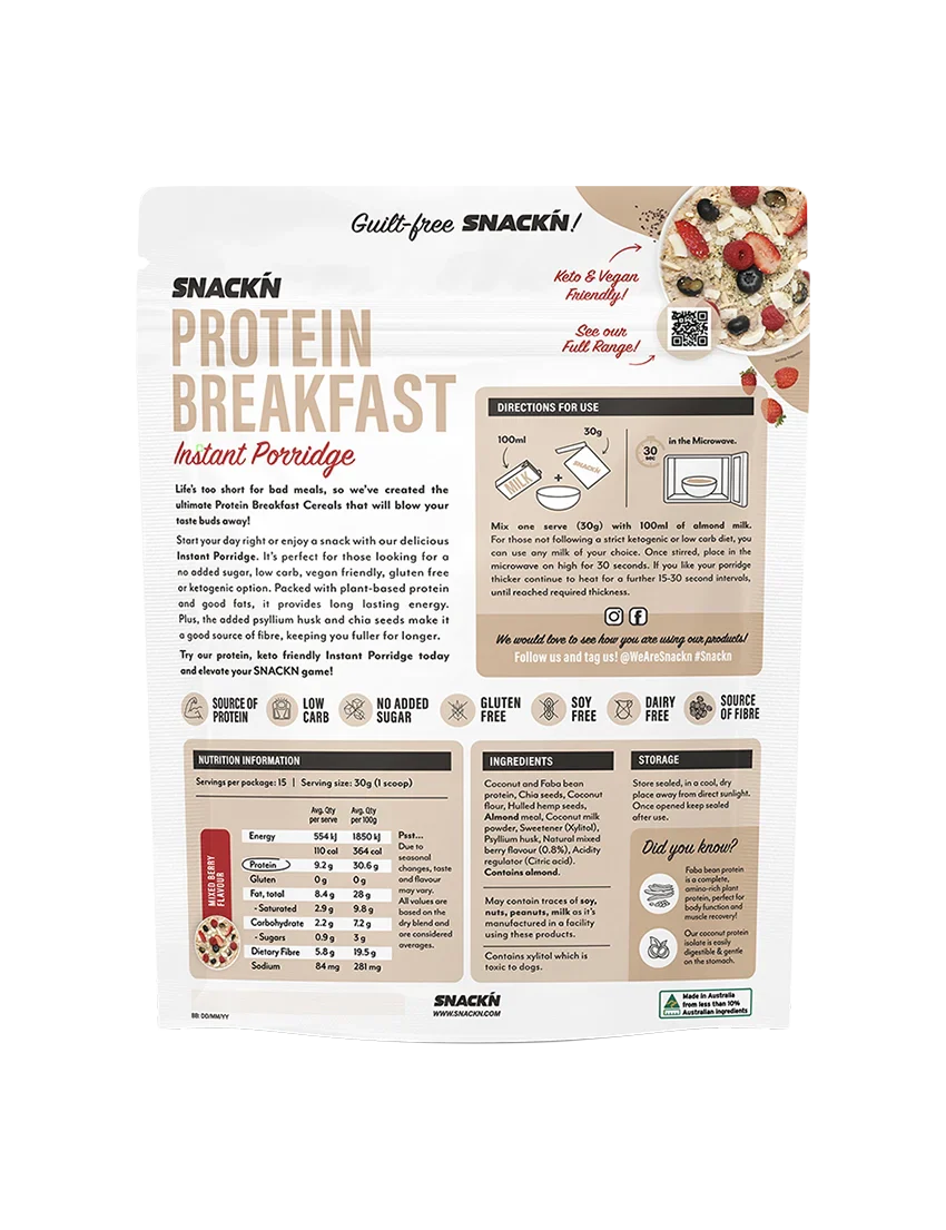 Snackn Protein Breakfast Instant Porridge