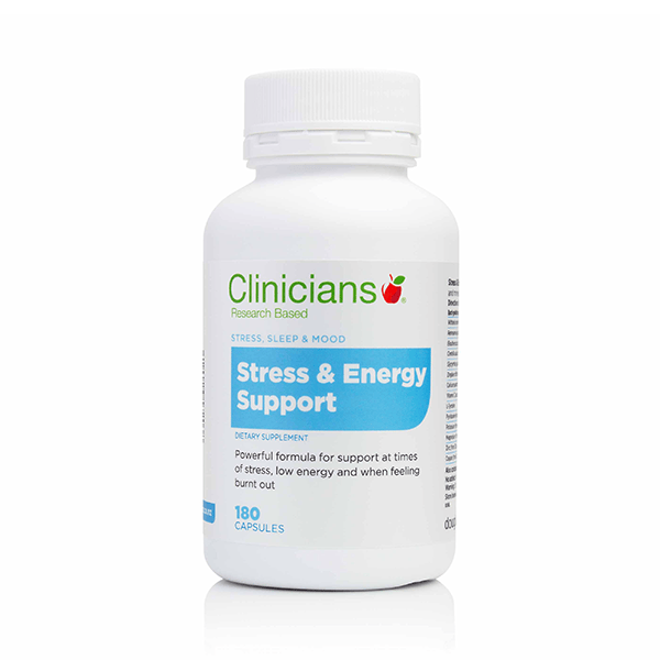 Clinicians Stress & Energy Support 180 Capsules CLEARANCE Short Dated end of 07/2026