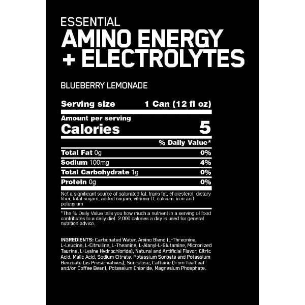 Optimum Nutrition Amino Energy + Electrolytes Sparkling 355ml x12 CLEARANCE Short Dated 05/2026