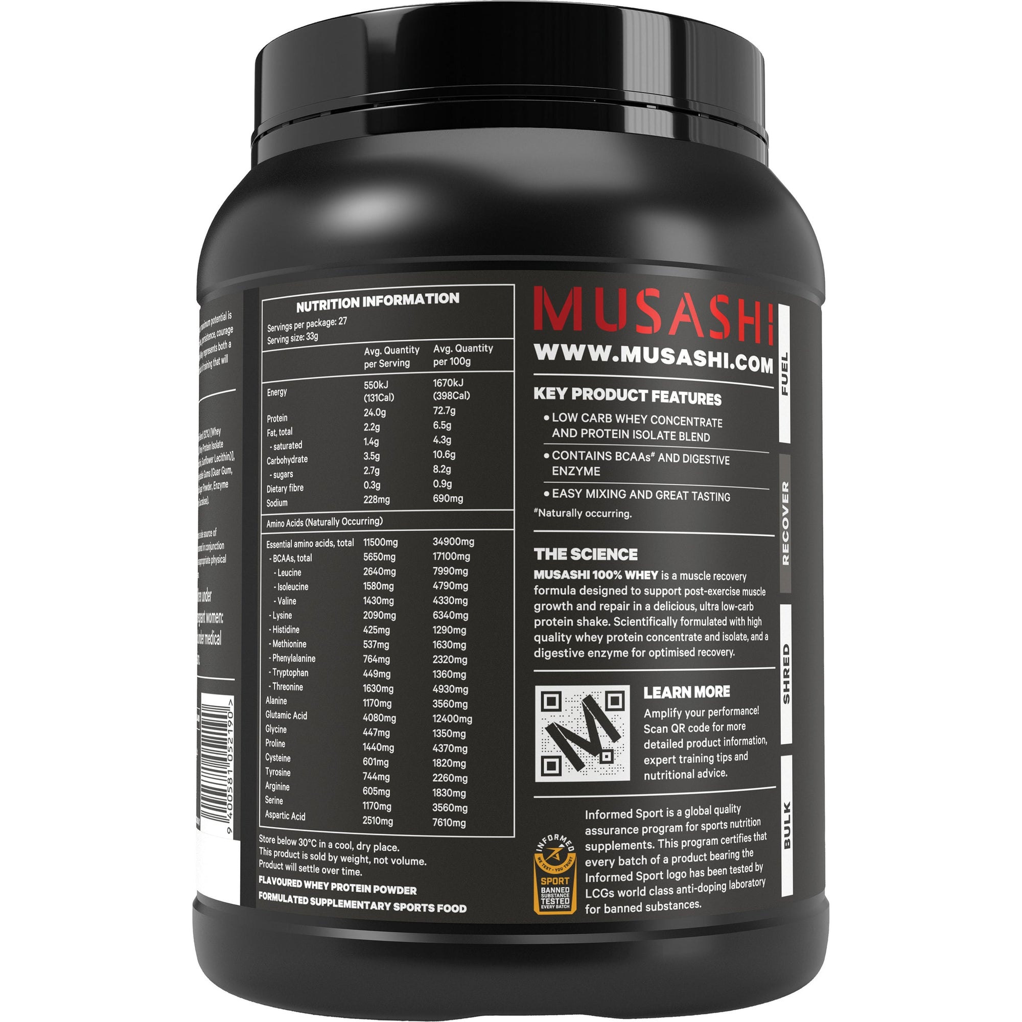 Musashi 100% Whey 900g