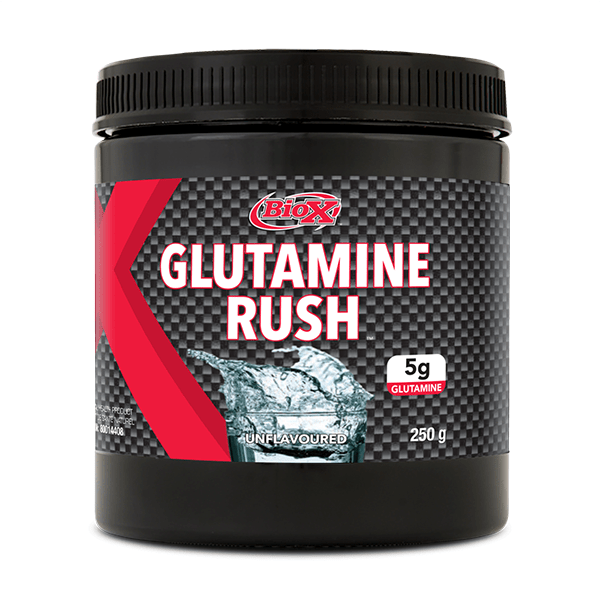 BioX Glutamine Rush 250g CLEARANCE Short Dated end of 09/2026