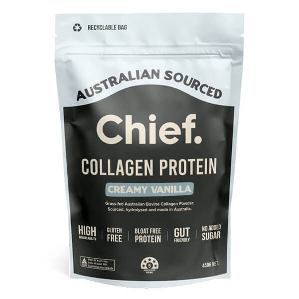 Chief Collagen Protein 450g  + FREE Chief Sampler  ( sampler dated OCT 2025 )