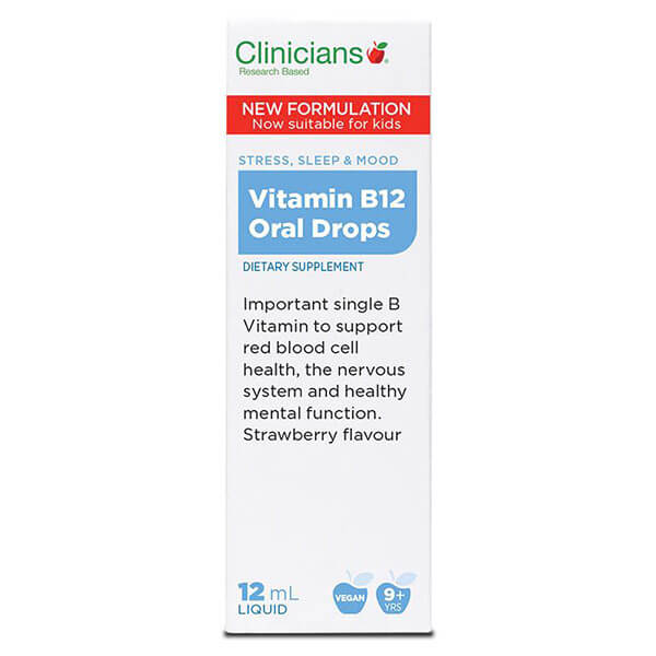 Clinicians Vitamin B12 Oral Drops 12ml CLEARANCE Short Dated end of 12/2026