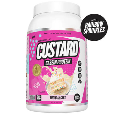 Muscle Nation Custard Casein Protein 25 Serves CLEARANCE Short Dated end of 08/2026