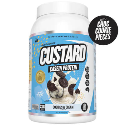 Muscle Nation Custard Casein Protein 25 Serves CLEARANCE Short Dated 23/03/2025