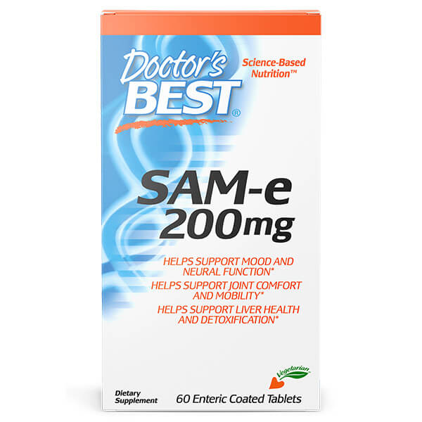 Doctor's Best SAM-e 200mg 60 Tabs CLEARANCE Short Dated end of 30/11/2026