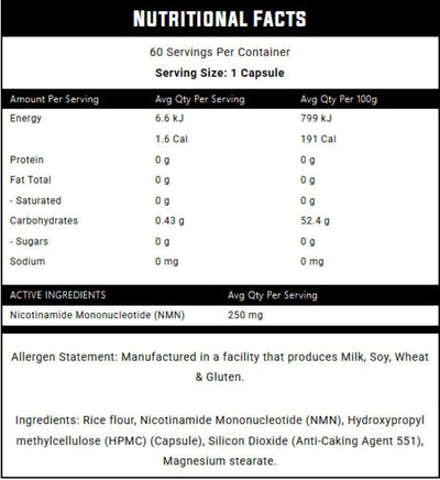 Nexus NMN Longevity & Energy Booster 60 caps