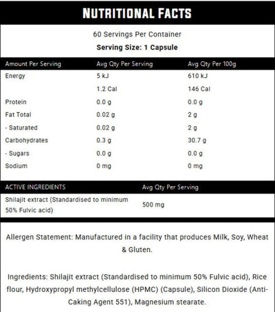 Nexus Shilajit Natural Testosterone Capsules