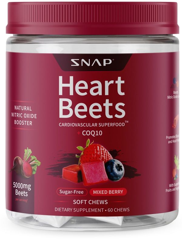 Snap Heart Beets Soft Chews 60 - Mixed Berry