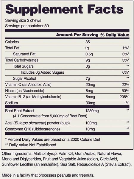 Snap Nitric Oxide Beet Soft Chews 60 - Mixed Berry