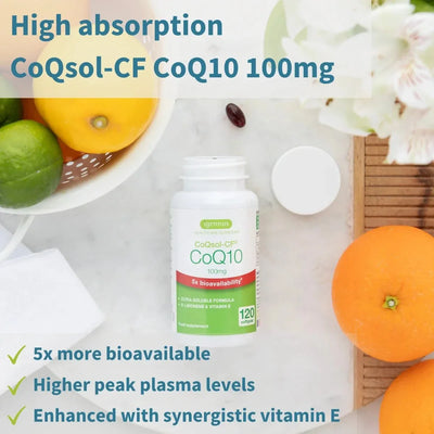 Igennus CoQ10 100mg - High Absorption CoQsol-CF with Vitamin E & D-Limonene 4 MONTH SUPPLY