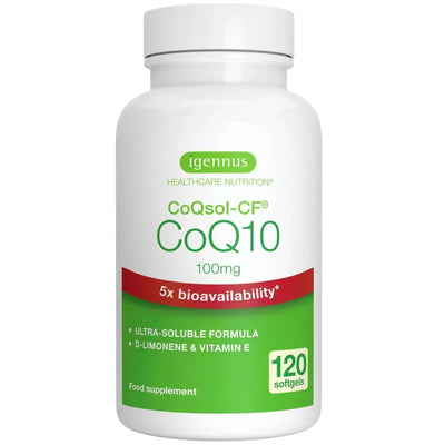 Igennus CoQ10 100mg - High Absorption CoQsol-CF with Vitamin E & D-Limonene 4 MONTH SUPPLY