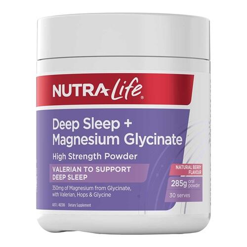 Nutra-Life Deep Sleep Magnesium Glycinate Powder 285g Berry