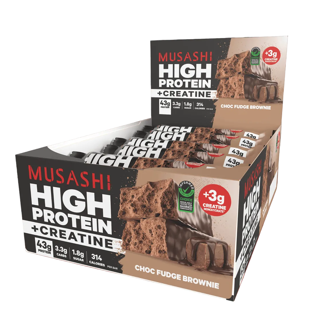 MUSASHI HIGH PROTEIN + CREATINE PROTEIN BAR
