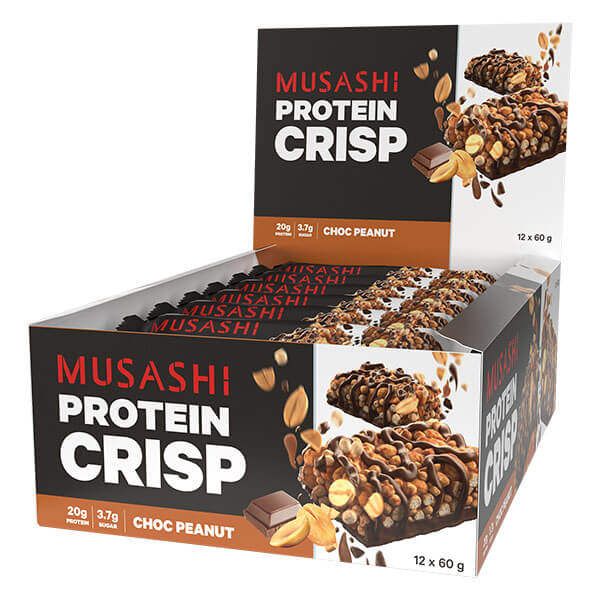 Musashi Protein Crisp Bar 60g x12 CLEARANCE Short Dated end of 06/2026