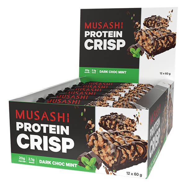 Musashi Protein Crisp Bar 60g x12 CLEARANCE Short Dated end of 06/2026