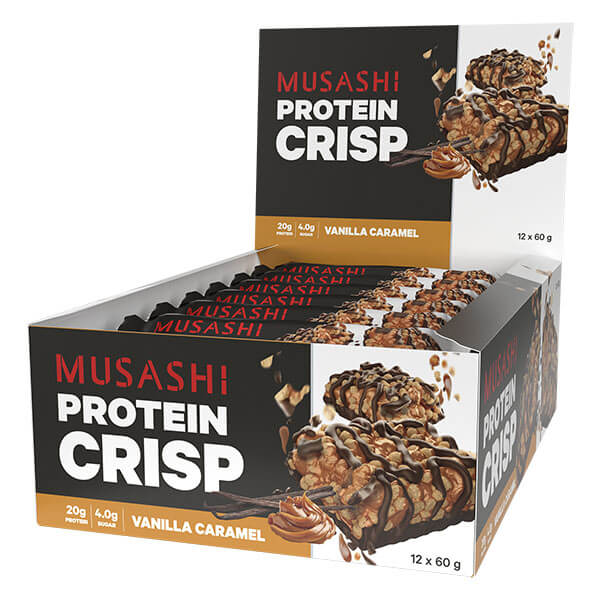 Musashi Protein Crisp Bar 60g x12 CLEARANCE Short Dated end of 06/2026
