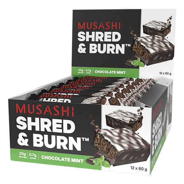 Musashi Shred and Burn Bar 60g Box of 12