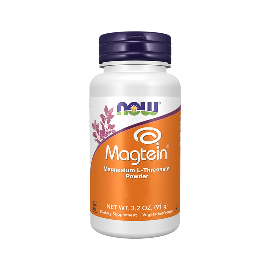 NOW Magtein magnesium L-threonate powder 91g bottle front