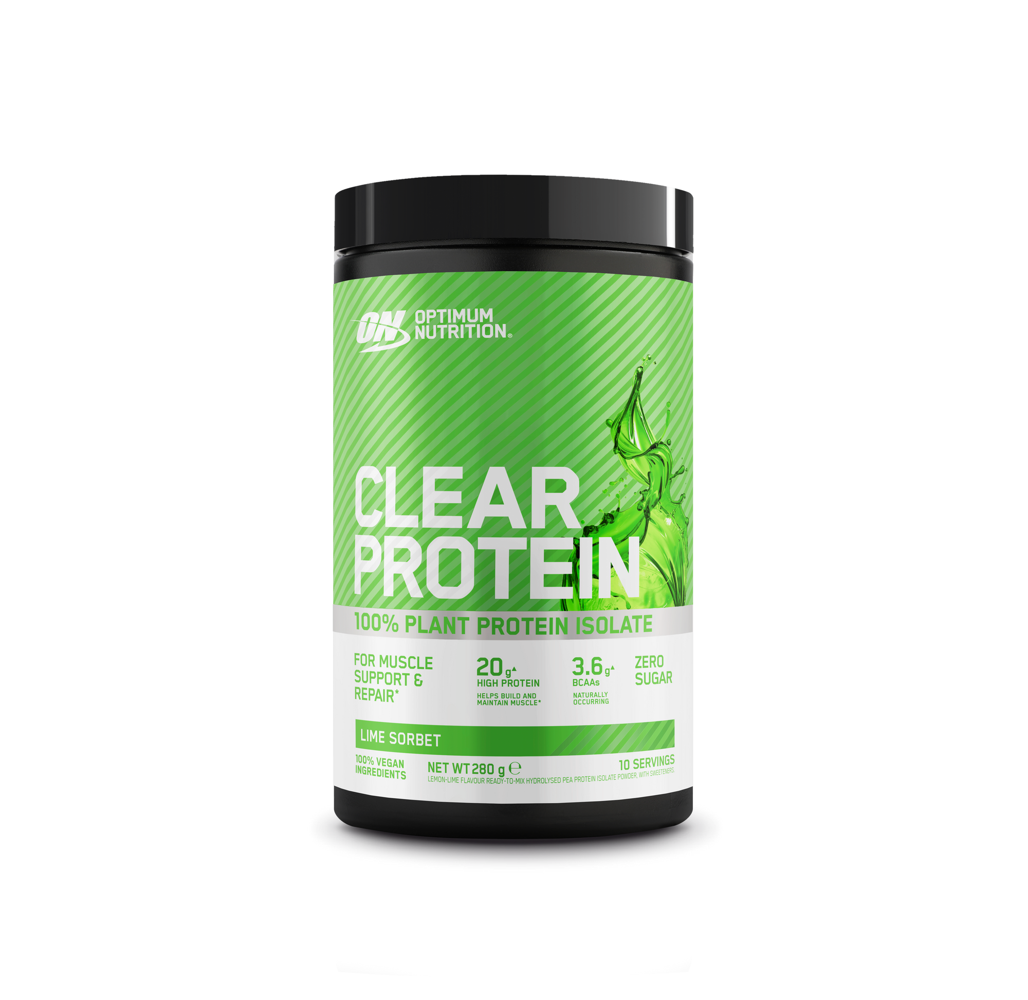 Clear Protein 100% Plant Protein Isolate Powder Refreshing Vegan 280g 10 Servings
