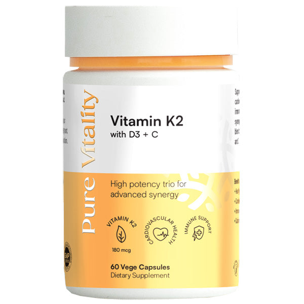 Pure Vitality Vitamin K2+D+C 430mg 60 Caps