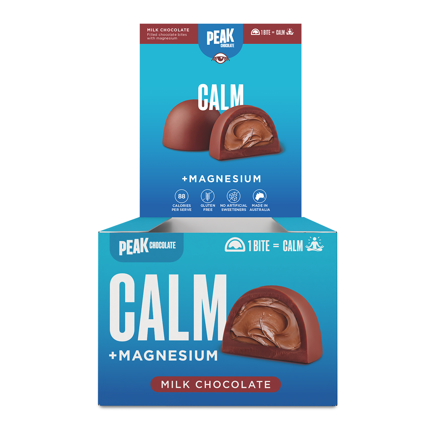 PEAK CHOCOLATE CALM BITE (15g) – Shelf Display Box (20 Units)