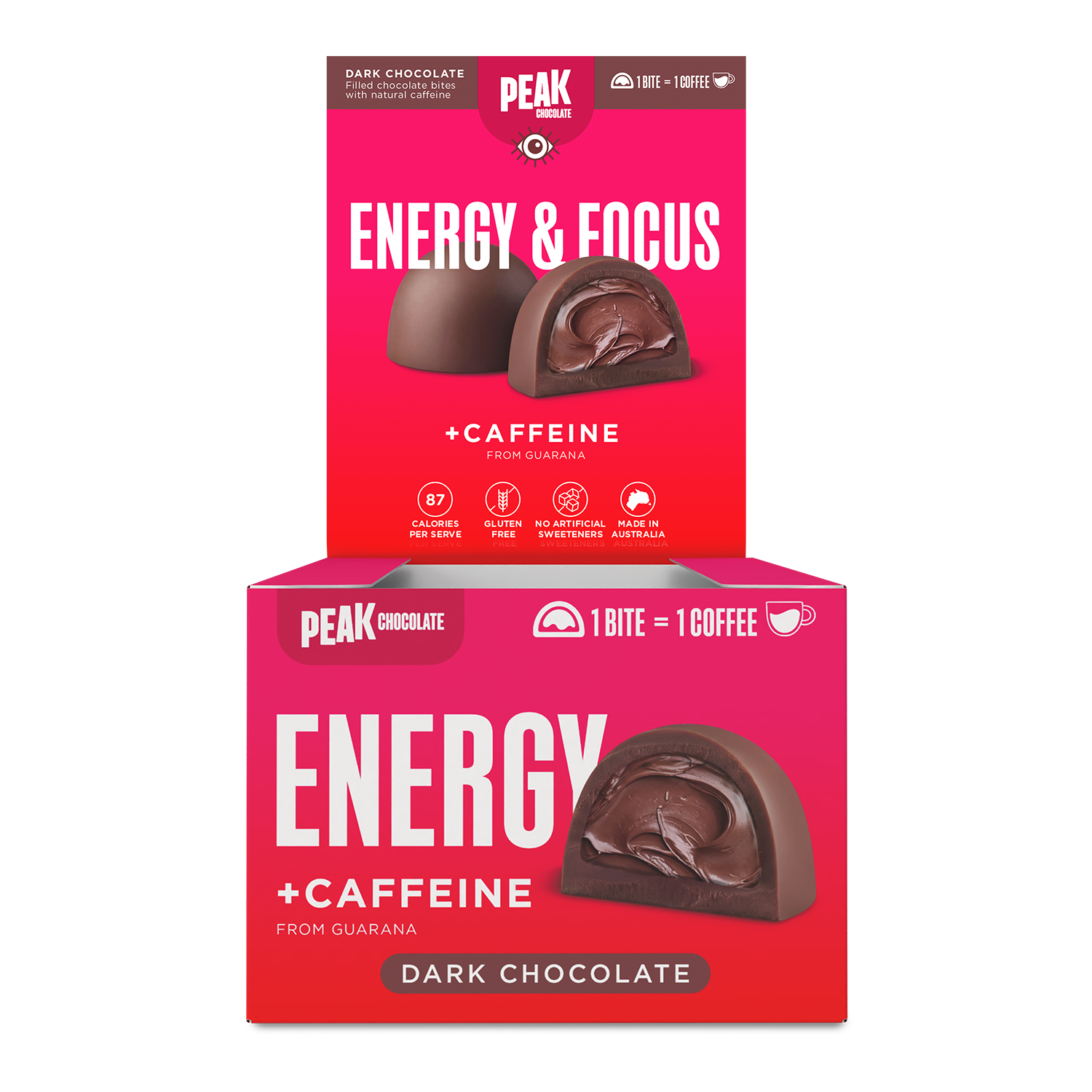 PEAK CHOCOLATE ENERGY BITE (15g) – Shelf Display Box (20 Units)