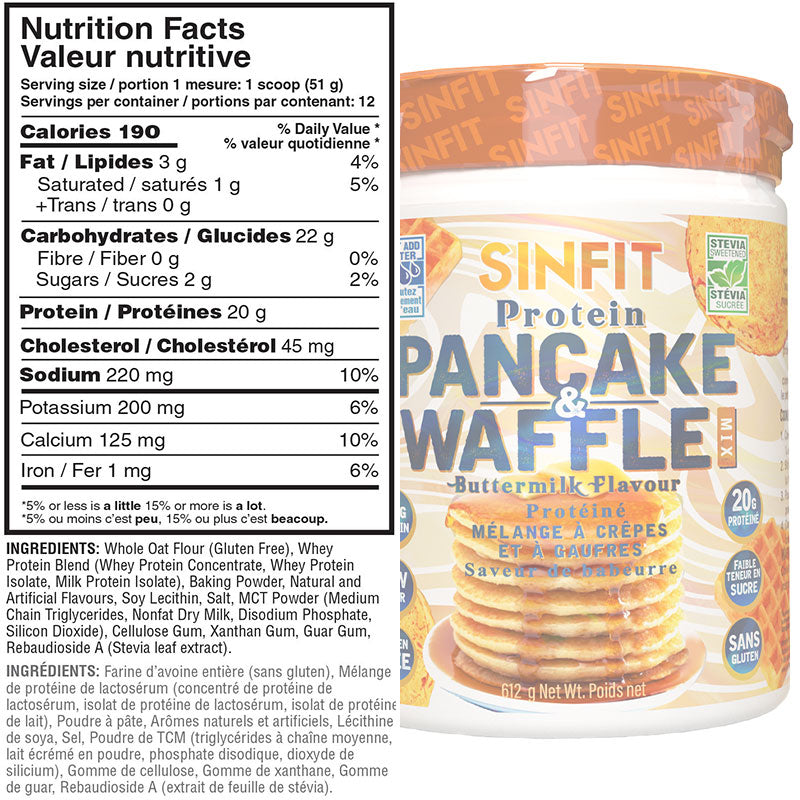 SINFIT Protein Pancake & Waffle Mix - 610 Grams Buttermilk Flavour