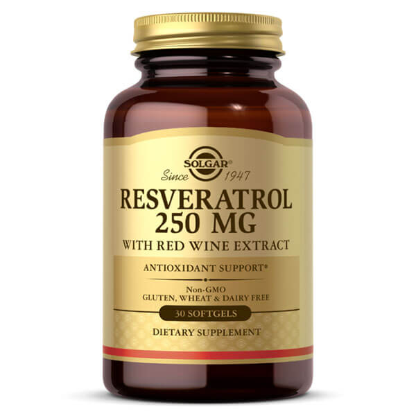 Solgar Resveratrol 250mg 30 Softgels CLEARANCE Short Dated end of 10/2026