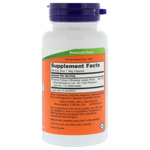 Now Foods Rhodiola 500mg 60 Veggie Caps